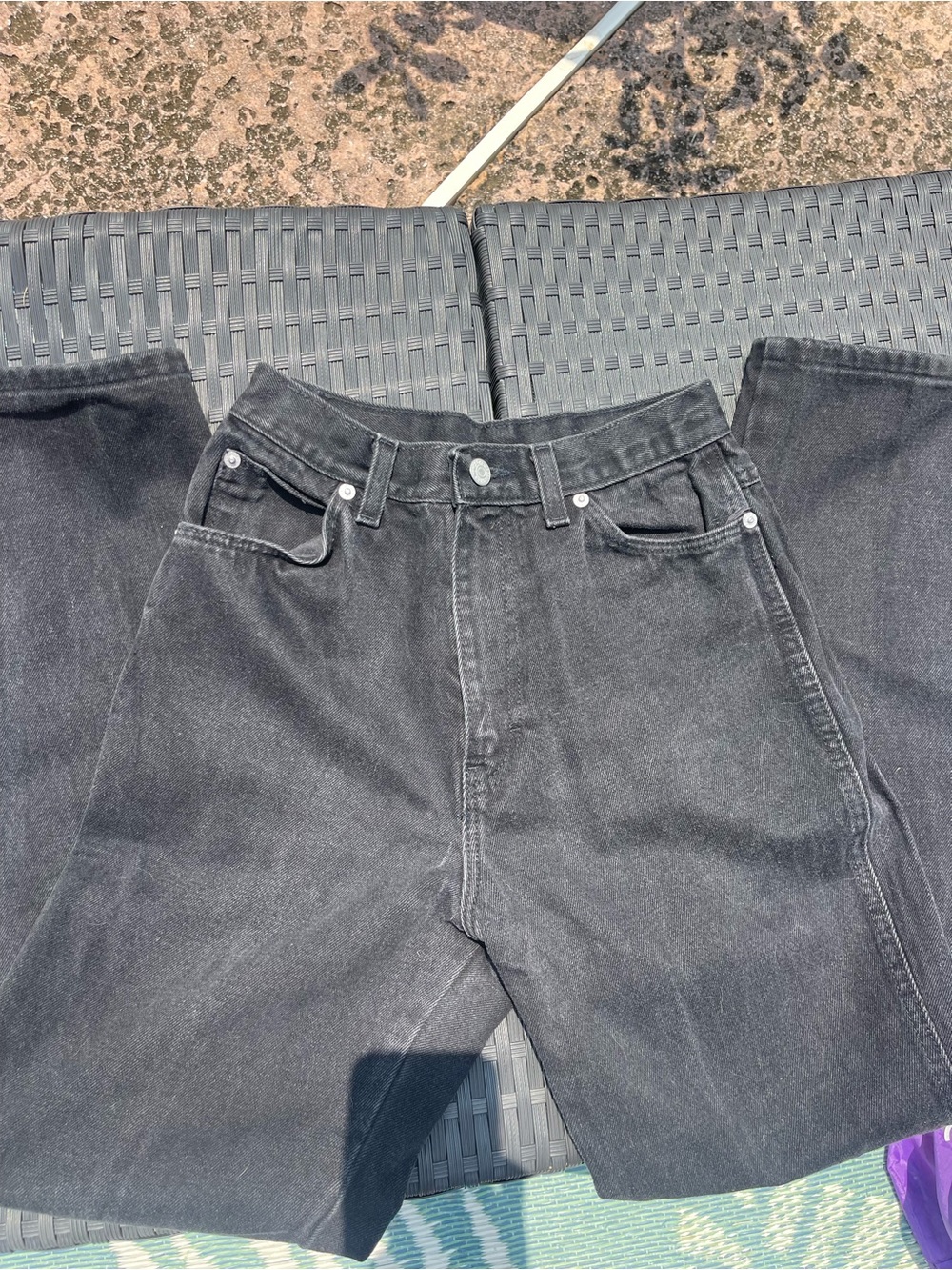 Vintage 1980-1990 Jordache Women's Relaxed Washed Black Denim Jeans